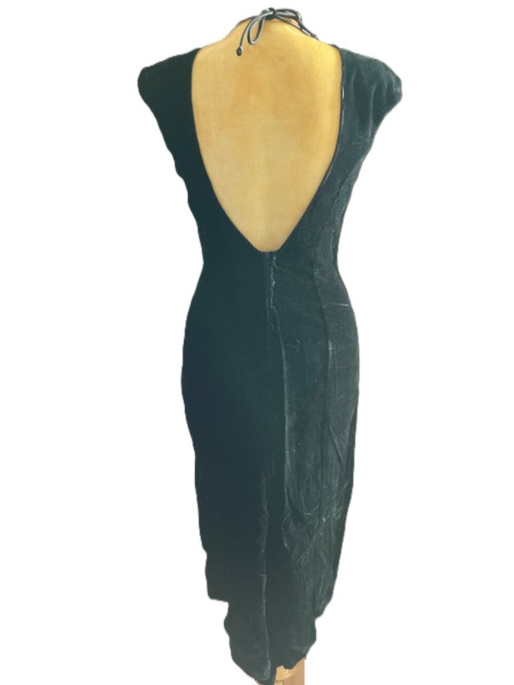 Karen Okada Climax Vintage Velour Beaded Rhinestone Evening Gown Sz. S - Picture 4 of 5